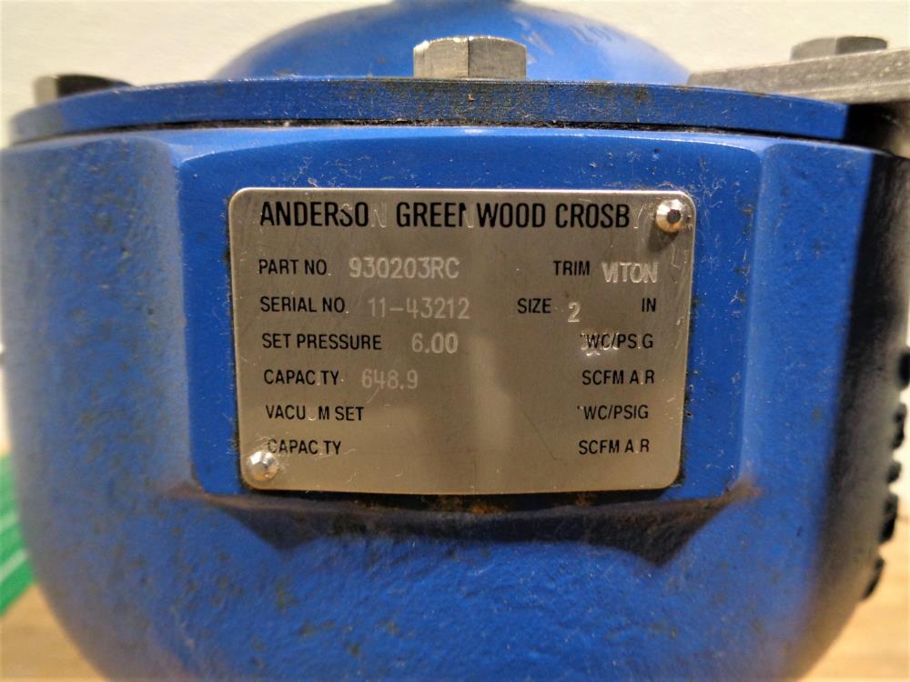 Anderson Greenwood Safety Relief Valve 2" Flange 930203RC